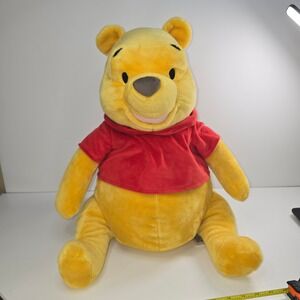 Disney Store Winnie The Pooh Plush Large Stuffed Animal Red Shirt Bear 16"